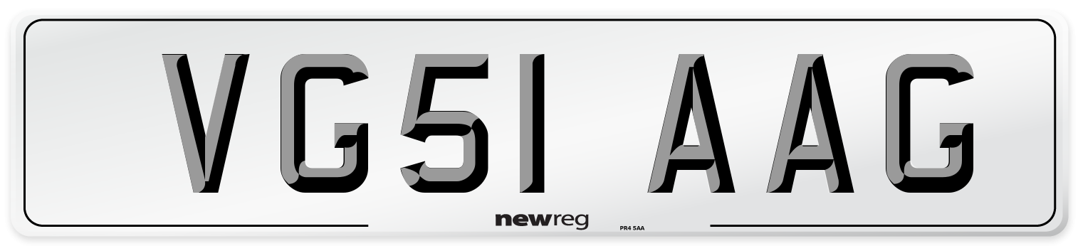 VG51 AAG Number Plate from New Reg